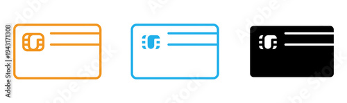 Colorful wallet icons with phone slot