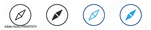 Compass navigation icon set, compass direction icon. Travel navigation concept. Orientation map symbol. Vector illustration.