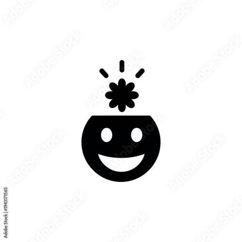 Smiling Bomb with Fuse and Spark.