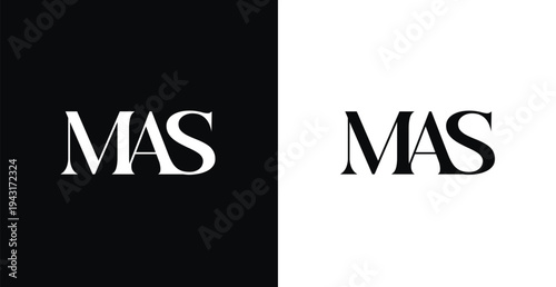 Decorative MAS letter monogram logo vector