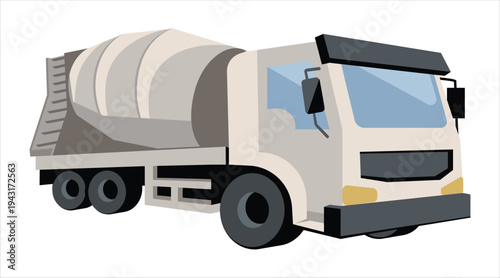 Concrete mixer truck vehicle for construction site delivery