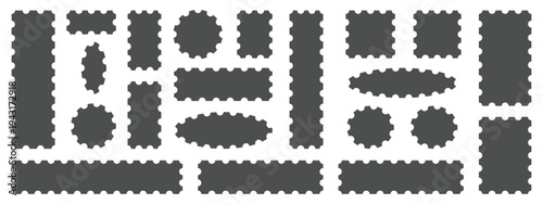 Set of blank rectangle and square Postage stamp frames. Postage stamp vector icons.Blank postage stamps borders vector set. templates, Postage stamp set,Mockup postage stamps
