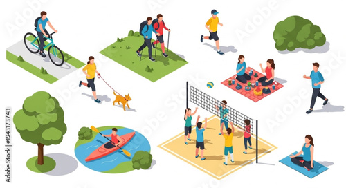 People Engaging in Various Outdoor Activities.