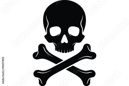 Schilderij op canvas Jolly roger pirate skull and crossbones symbol