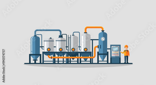Industrial Chemical Processing Plant Equipment Illustration 1.