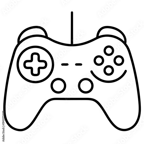Modern Game Controller Icon – Sleek Gaming Console Graphic Design for Digital Use