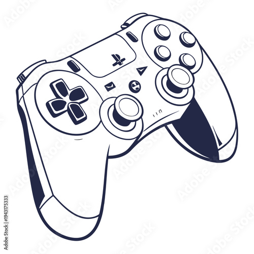 Modern Game Controller Icon – Sleek Gaming Console Graphic Design for Digital Use