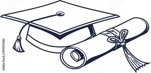  A symbolic image of graduation, showcasing a mortarboard and diploma, epitomizing academic success and new beginnings.