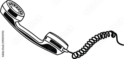 A classic, vintage telephone receiver, captured in stark silhouette, exudes a sense of nostalgia. It evokes communication, connection, and the echoes of conversations.