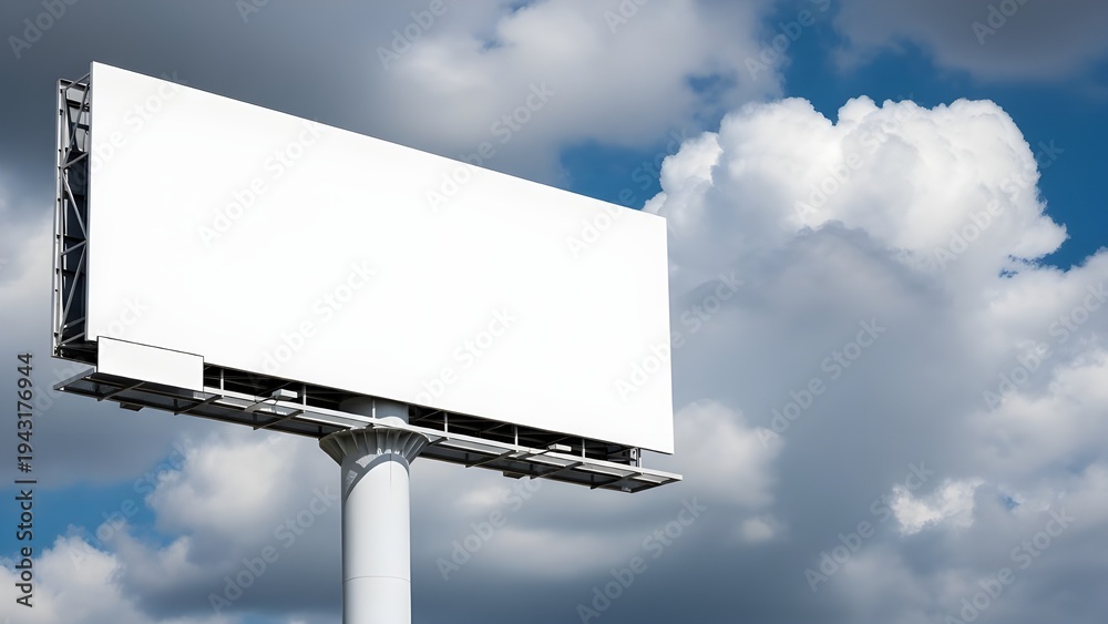 Fototapeta premium Blank billboard against a cloudy sky