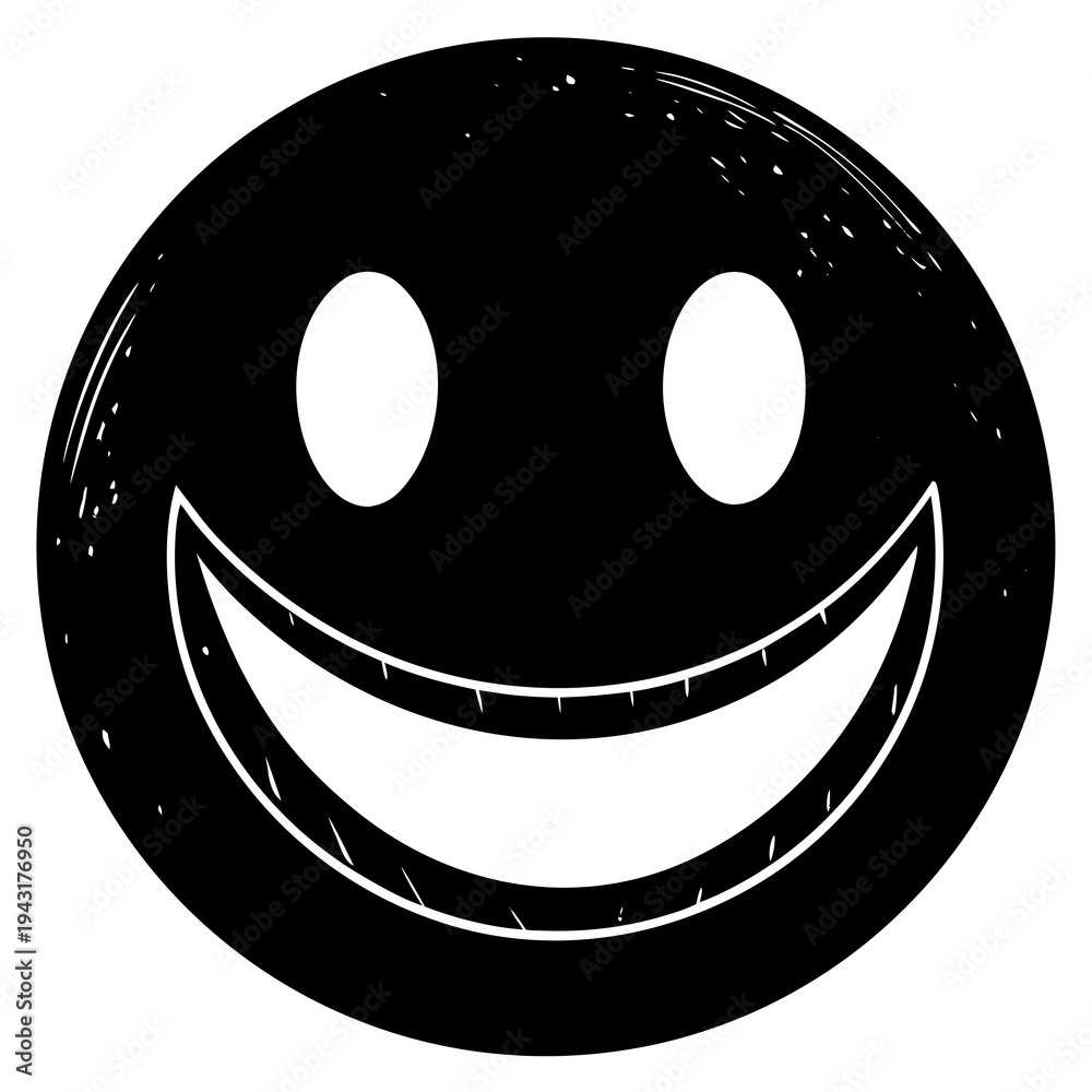 Fototapeta premium Smiley Face Icon Minimal Happy Emoji Graphic Design Vector