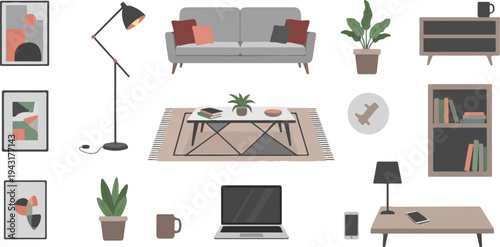 Diverse collection of modern home decor and electronics