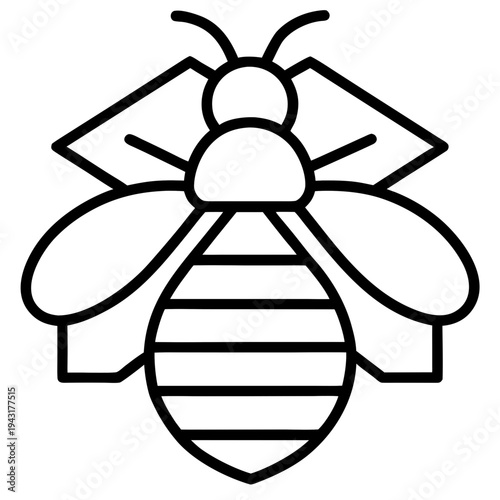 Bee Farm Icon Vector Illustration | Honey Apiary Logo Design