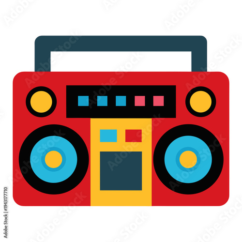 Retro Boom Box Vector Illustration | Vintage Music Player Graphic Design
