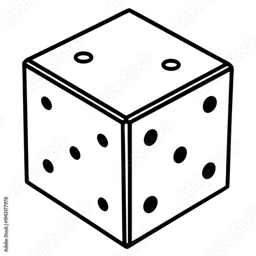 Realistic Dice Isolated on White Background – Clean Casino Game Design Element