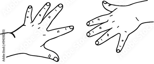 Two illustrative hand drawings, one open, one closed