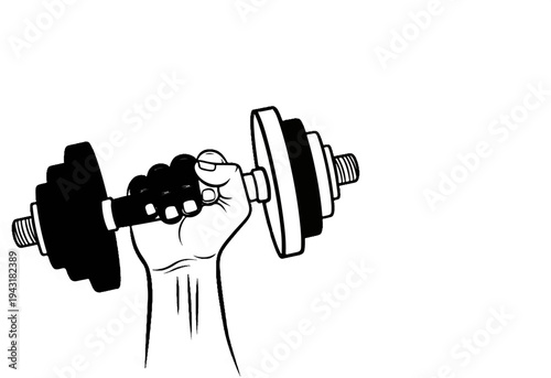 Hand gripping a weightlifting dumbbell, preparing for exercise