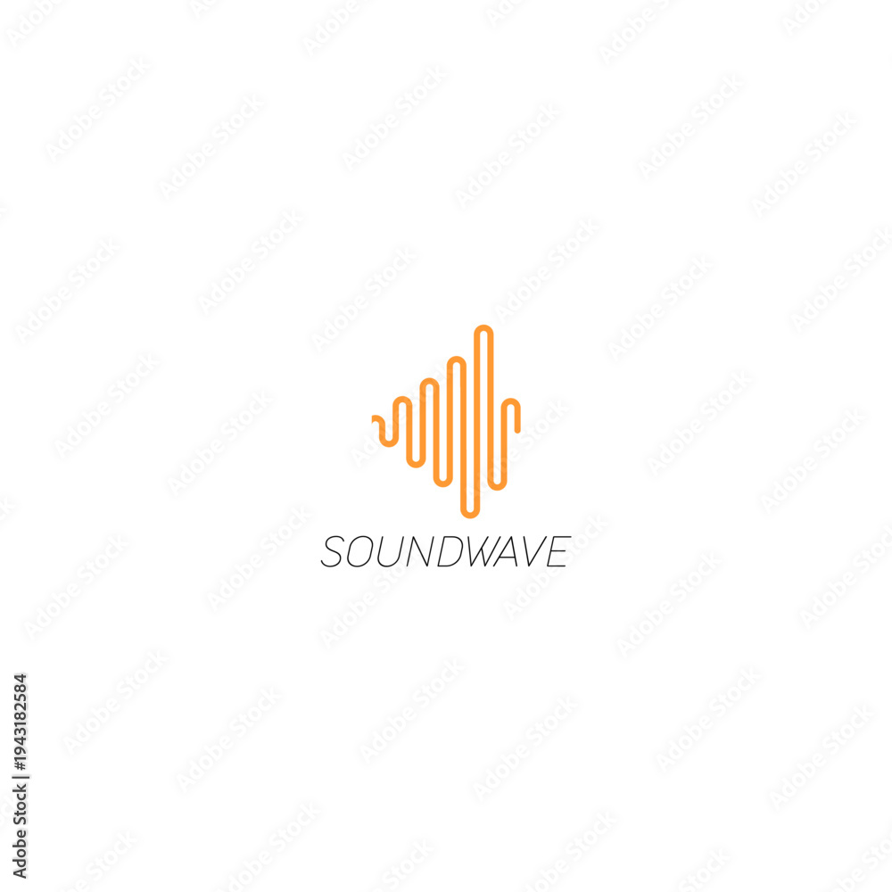 Obraz premium Orange Sound Wave Logo Design