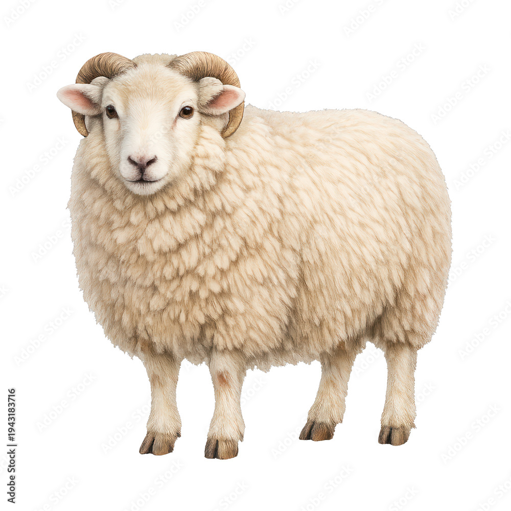 Fototapeta premium PNG Fluffy sheep illustration PNG