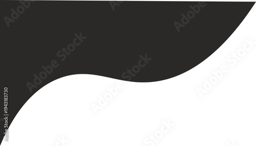 Abstract digital art vector with minimalistic black wave shape, smooth contour, white background, and surreal modern graphic design