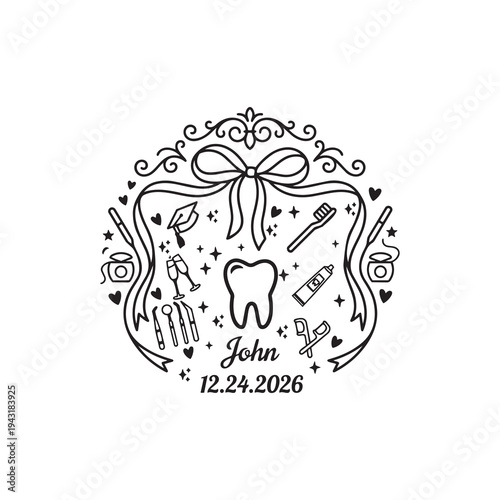 Dental Nurse Graduation Ornament SVG Medical Graduate Design