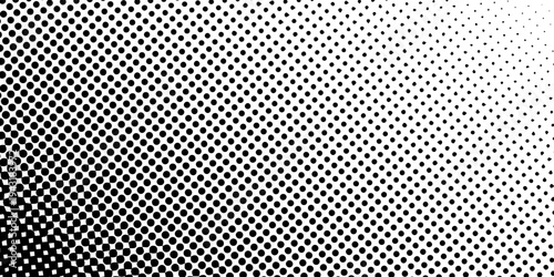 Dotted gradient vector illustration, white and black halftone background, horizontal seamless dotted lines, monochrome dots texture backdrop, retro effect. modern