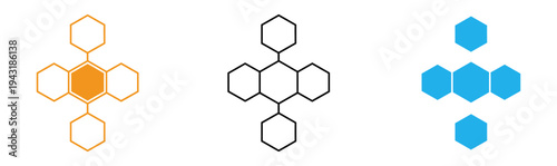 Molecular structures with hexagonal rings