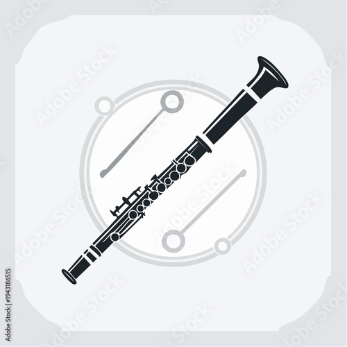 Sleek Clarinet Woodwind Instrument Icon, Embodying Melodic Harmony and Musical Artistry