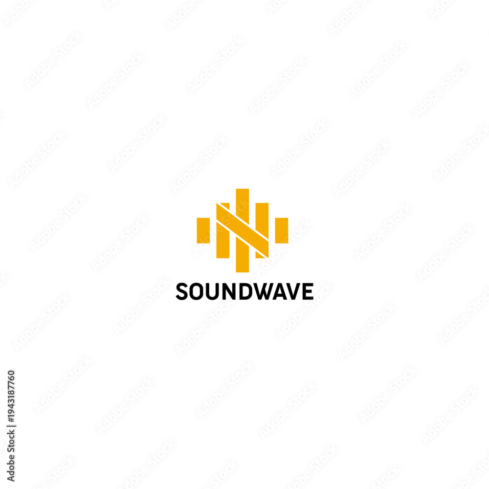 Obraz premium Orange Sound Wave Logo Design