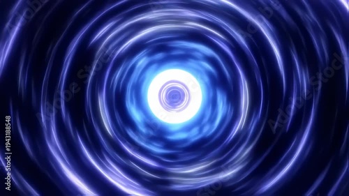 Abstract Blue Swirling Vortex Tunnel of Light.