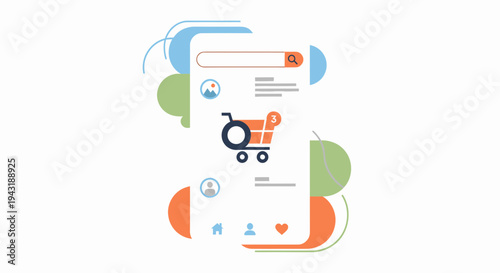 Modern Online Shopping Application Interface Vector Design