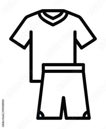 Simple Line of a Soccer Uniform: Jersey and Shorts