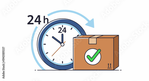 Reliable Express Delivery Within 24 Hours Shipping Concept
