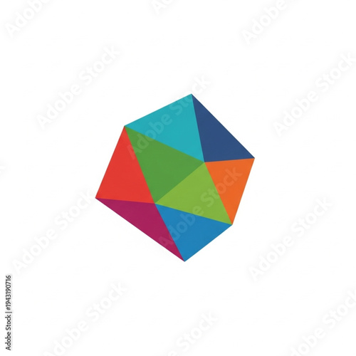 Colorful Geometric Shape with Multiple Triangles.