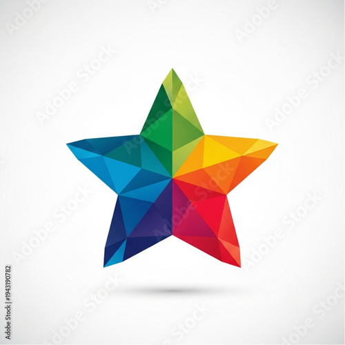 Colorful Geometric Star Shape Illustration Design.
