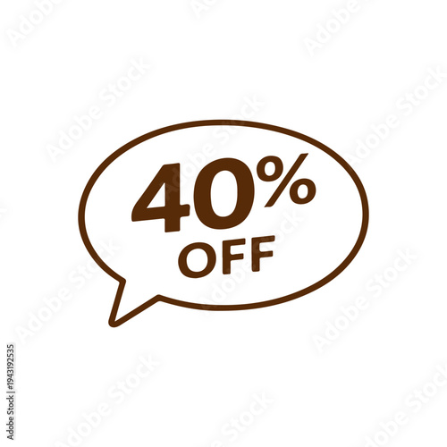 40% off bubble vector
Vector percentage discount sale on a white background