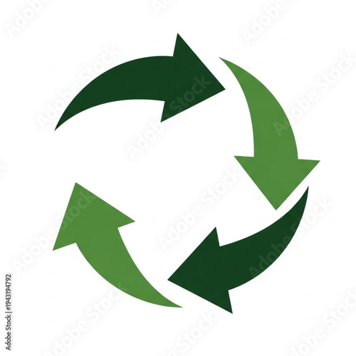 Green Recycling Symbol with Arrows.