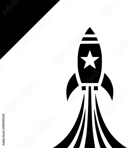 Astro Launch: Silhouette of a rocket soaring towards the stars, representing innovation and progress. This visual element evokes a sense of adventure, aspiration.