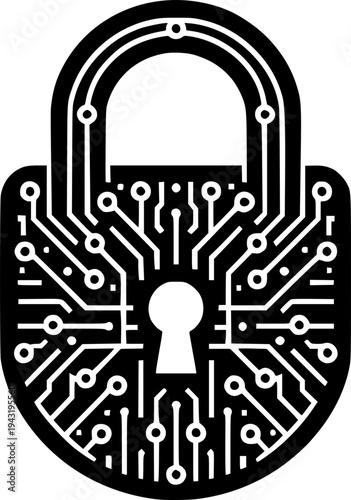 Digital Security Symbol: A symbolic digital lock representing cybersecurity, data protection, and secure networks.