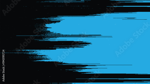 Blue and black abstract glitchy screen error