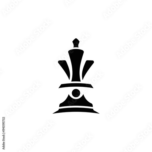 Abstract king chess piece design isolated on white background symbol