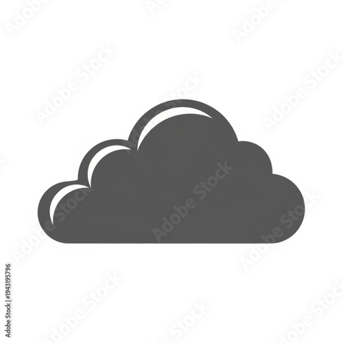 Gray Cloud Icon Simple Weather Symbol.