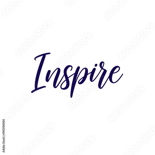 Inspire Word in Cursive Dark Purple Font.