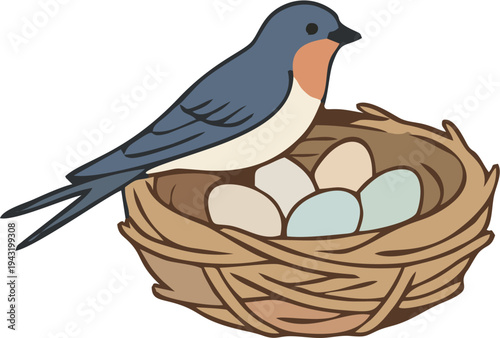 An isolated black crow silhouette with a sharp beak perches on a brown winter branch as a wild nature illustration