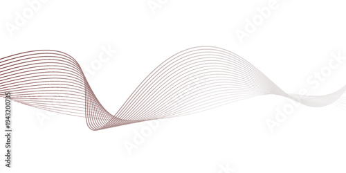 Obraz na płótnie Abstract wave lines in red pink gradient on minimalist background