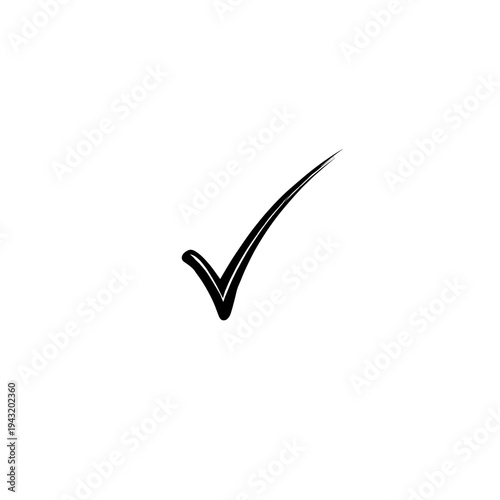 Simple black check mark on white background  