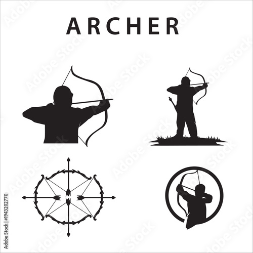 Archer logo design template vector 