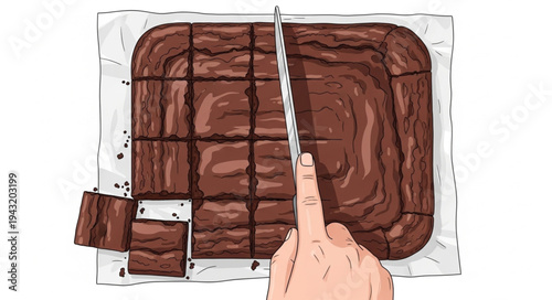 Chocolate Bar Being Cut with Knife.