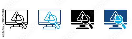 Warning Sign Icon Multiple Style Vector Illustration