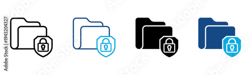 Folder Icon Multiple Style Vector Illustration